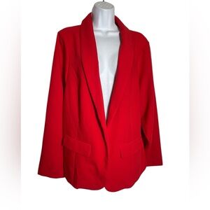 Torrid Red Blazer size 4X with Notched Lapel Open‎ Front Jacket ❤️❤️